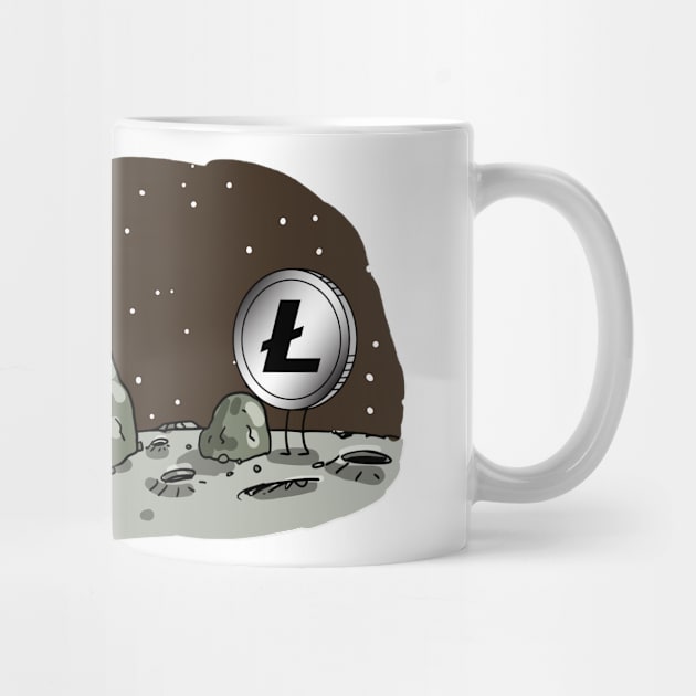 Litecoin on the moon by DesignbyDarryl